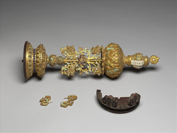 銅鍍金嵌料石八寶（寶瓶）