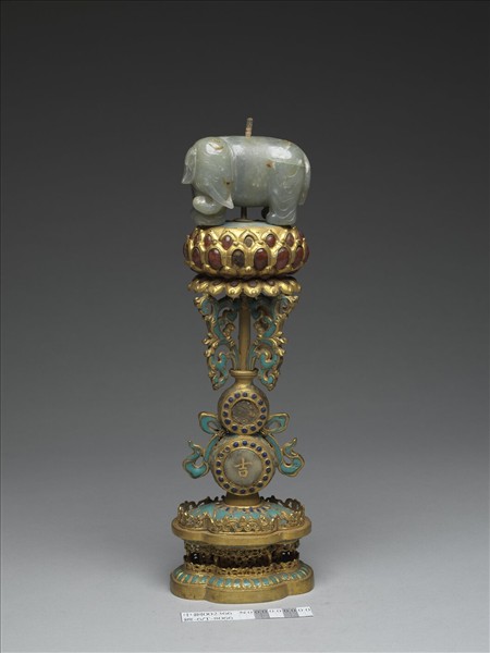 銅鍍金嵌玉及填料七政寶（寶象）