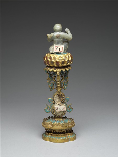 銅鍍金嵌玉及填料七政寶（武將）