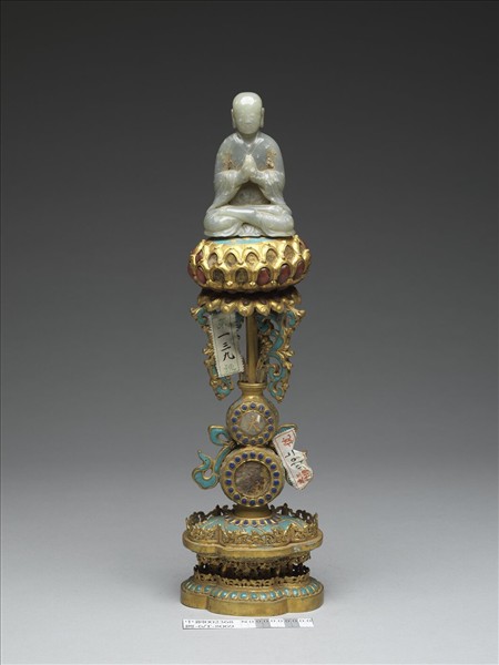 銅鍍金嵌玉及填料七政寶（玉女）