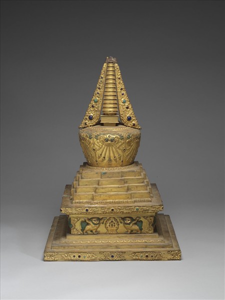 銅鍍金嵌料佛塔 神變塔