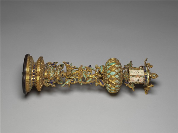 銅鍍金嵌料石八寶（華蓋）