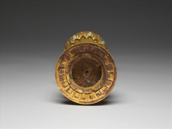 銅鍍金嵌料石八寶（法輪）