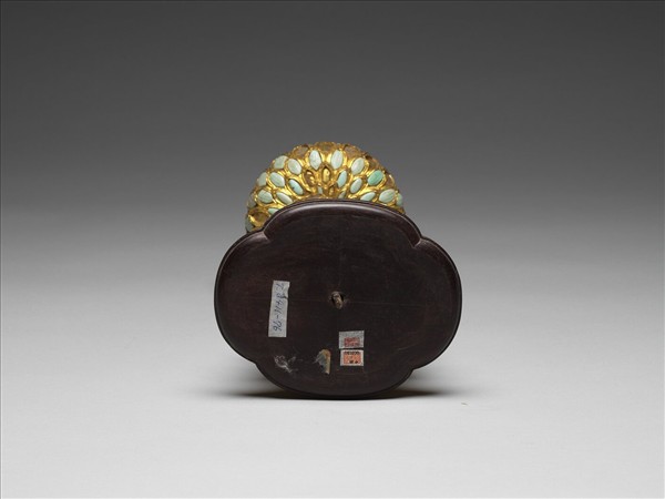 銅鍍金嵌料石八寶（法輪）