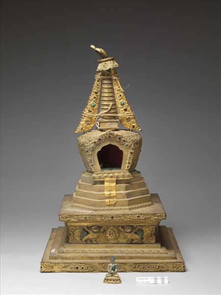 銅鍍金嵌料佛塔 和好塔