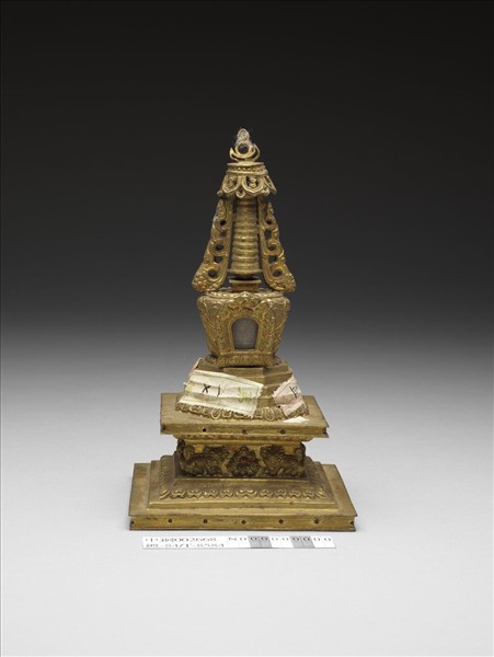 銅鍍金嵌料佛塔 和好塔