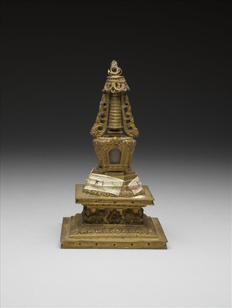 銅鍍金嵌料佛塔 和好塔