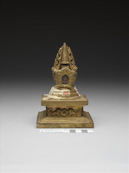 銅鍍金嵌料佛塔 尊勝塔