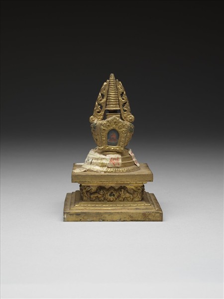 銅鍍金嵌料佛塔 尊勝塔