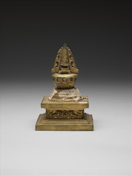 銅鍍金嵌料佛塔 尊勝塔