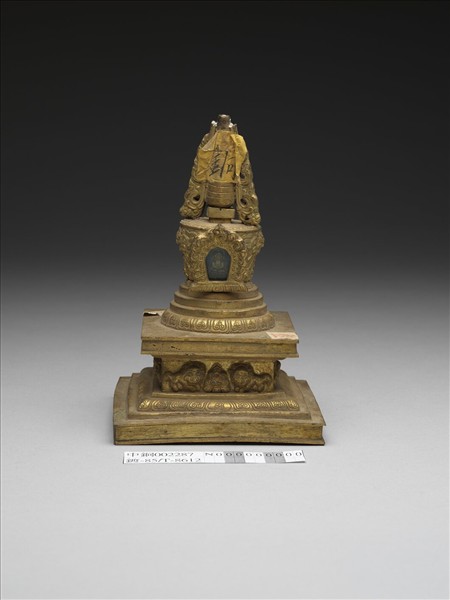 銅鍍金嵌料佛塔 尊勝塔