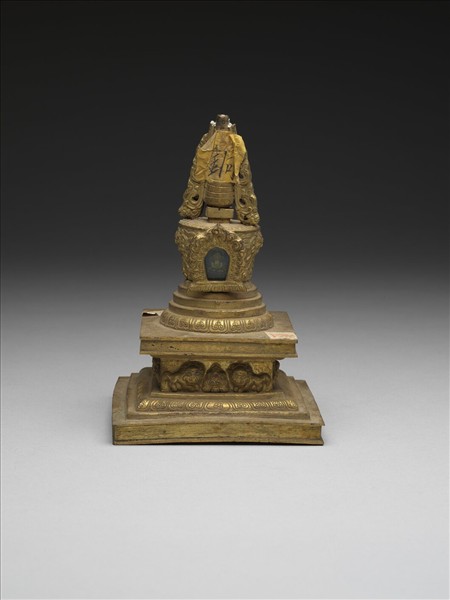 銅鍍金嵌料佛塔 尊勝塔