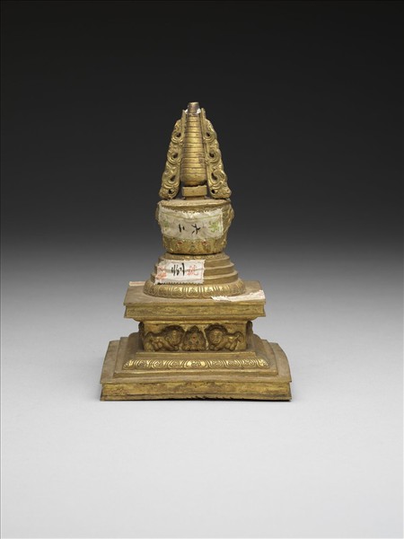 銅鍍金嵌料佛塔 尊勝塔