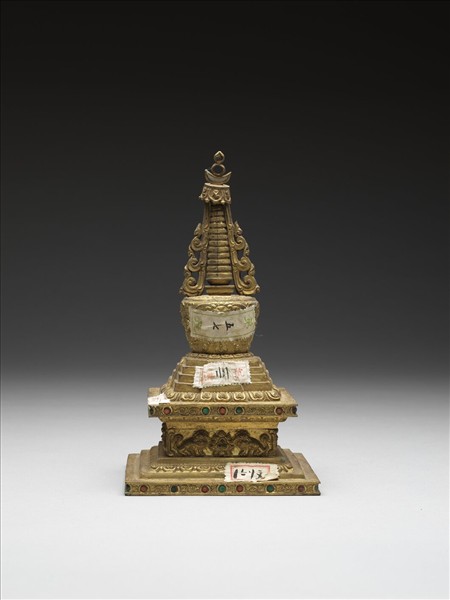 銅鍍金嵌料佛塔 神變塔