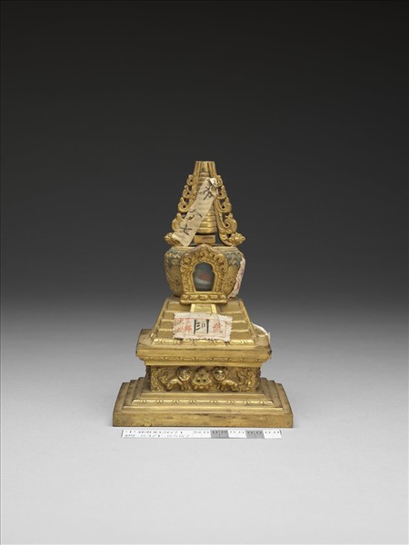 銅鍍金嵌料佛塔 天降塔