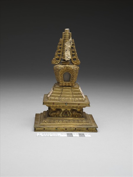 銅鍍金嵌料佛塔 神變塔