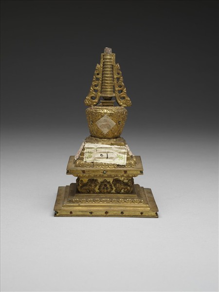 銅鍍金嵌料佛塔 神變塔