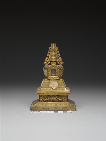 銅鍍金嵌料佛塔 神變塔