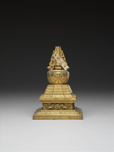 銅鍍金嵌料佛塔 神變塔