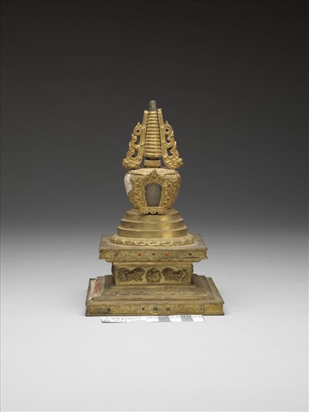 銅鍍金嵌料佛塔 尊勝塔