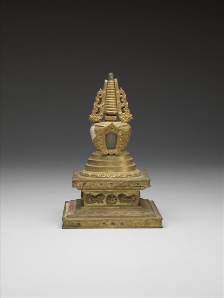 銅鍍金嵌料佛塔 尊勝塔