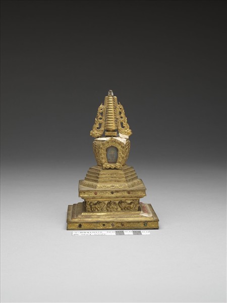 銅鍍金嵌料佛塔 和好塔