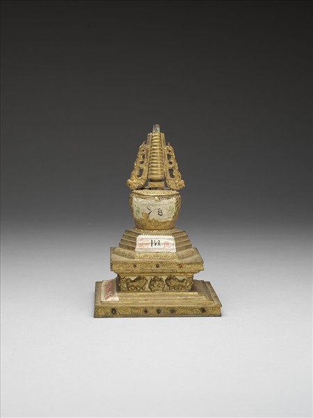 銅鍍金嵌料佛塔 和好塔