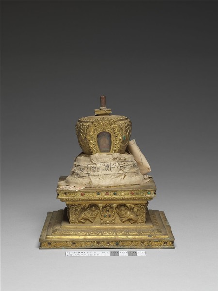 銅鍍金嵌料佛塔 尊勝塔