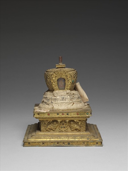 銅鍍金嵌料佛塔 尊勝塔