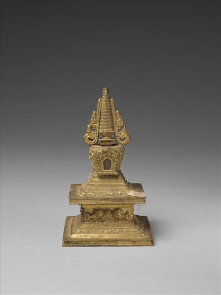 銅鍍金佛塔 菩提塔