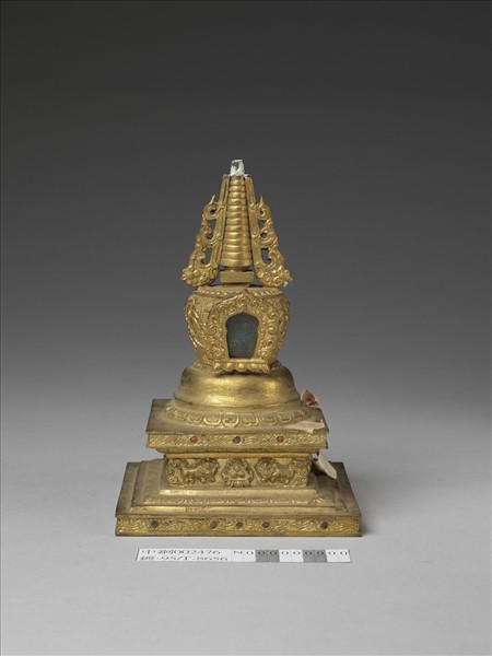 銅鍍金嵌料佛塔 涅槃塔