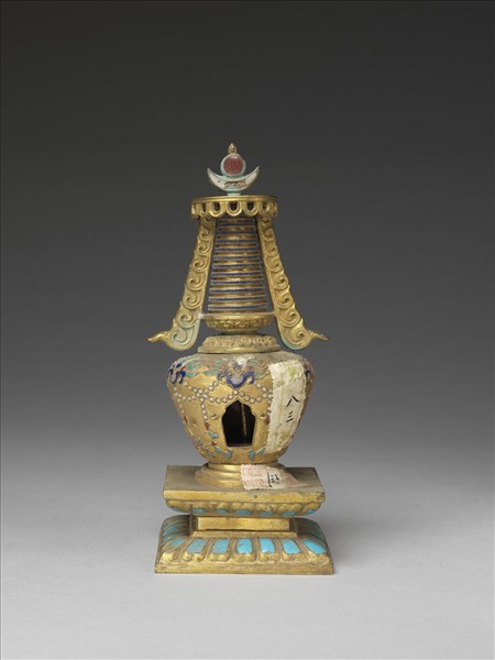 銅鍍金嵌料佛塔 尊勝塔