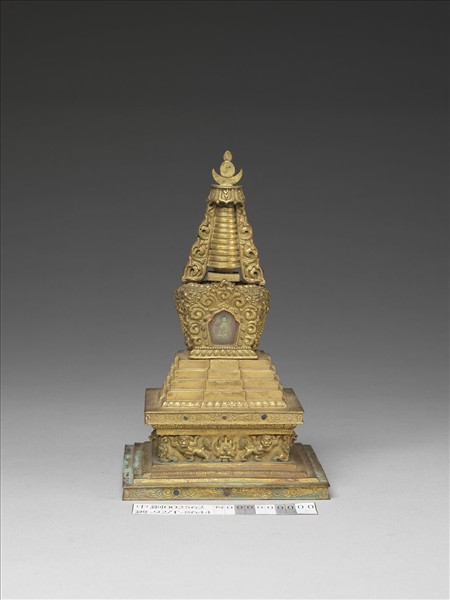 銅鍍金嵌料佛塔 神變塔