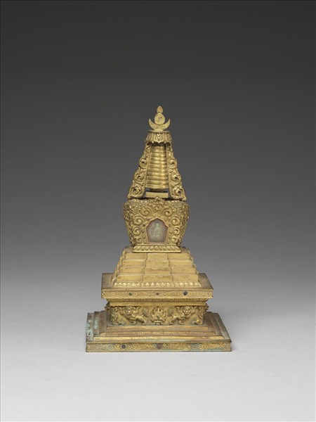 銅鍍金嵌料佛塔 神變塔