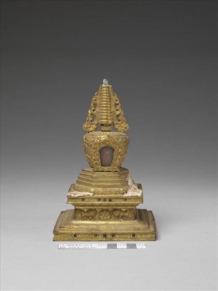 銅鍍金嵌料佛塔 和好塔