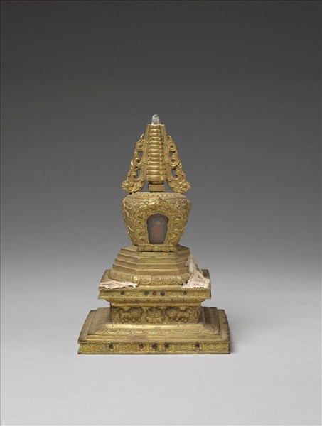 銅鍍金嵌料佛塔 和好塔