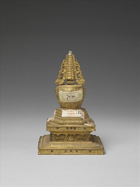 銅鍍金嵌料佛塔 和好塔