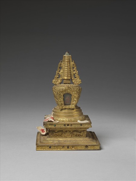 銅鍍金嵌料佛塔 尊勝塔