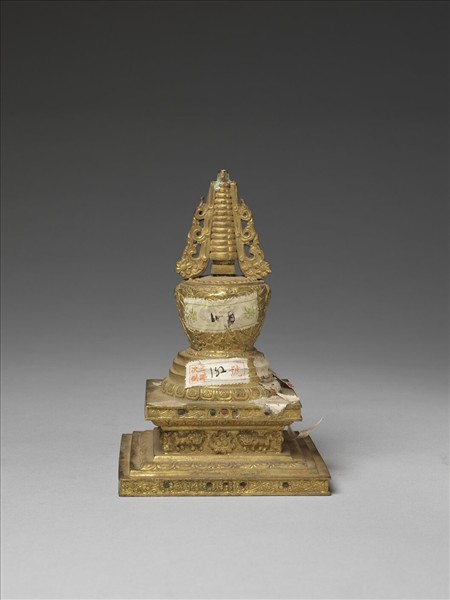 銅鍍金嵌料佛塔 尊勝塔