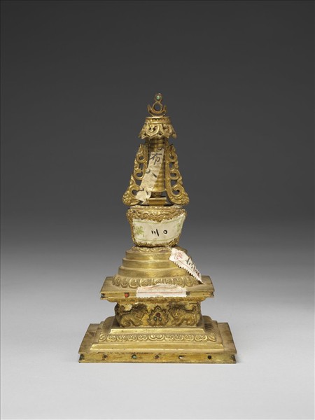 銅鍍金嵌料佛塔 尊勝塔