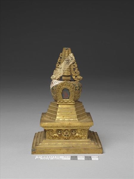 銅鍍金嵌料佛塔 和好塔