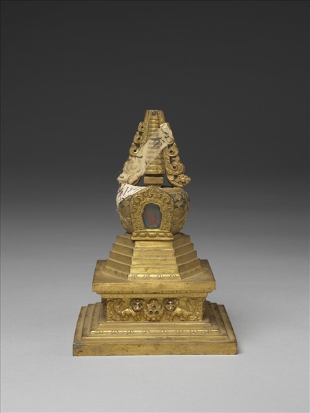 銅鍍金嵌料佛塔 和好塔