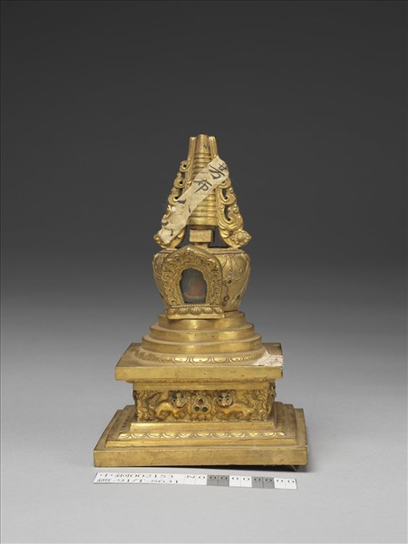 銅鍍金嵌料佛塔 尊勝塔