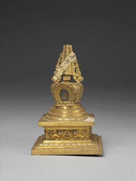 銅鍍金嵌料佛塔 尊勝塔
