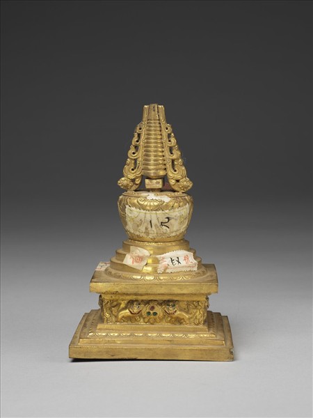 銅鍍金嵌料佛塔 尊勝塔