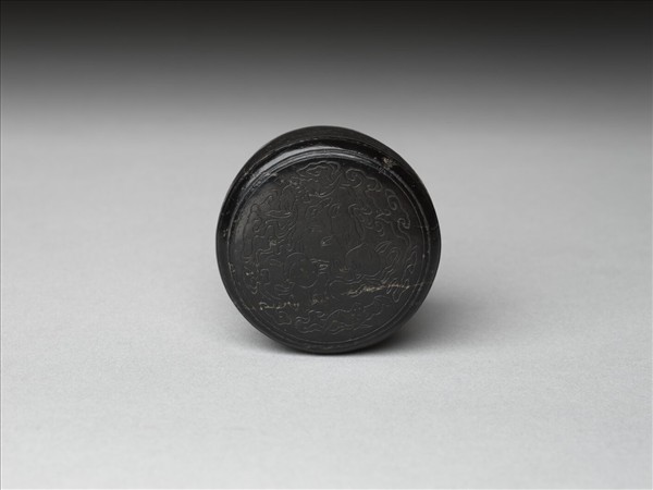 暗八仙吉祥玉圓盒