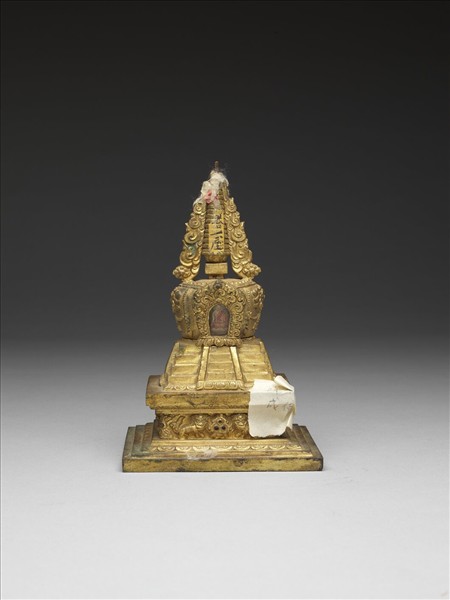 銅鍍金嵌料佛塔 天降塔