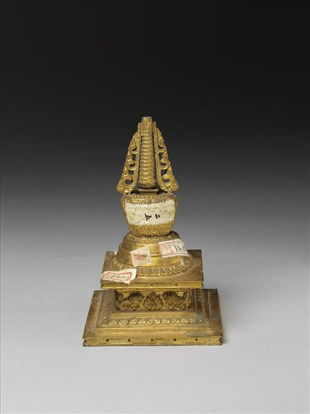 銅鍍金嵌料佛塔 涅槃塔