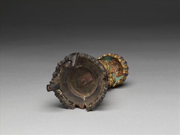 銅鍍金嵌料石八寶