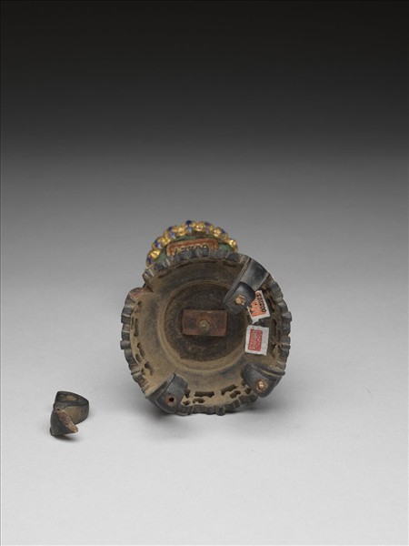 銅鍍金嵌料石八寶